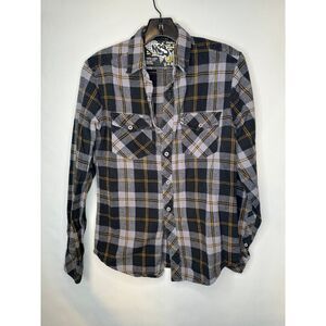 NSS mens plaid‎ button up long sleeve shirt